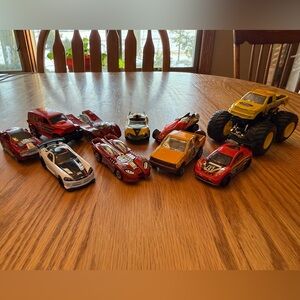 Set of 10 Plastic Toy Vehicles